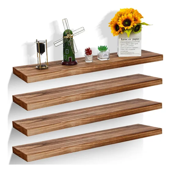 4 Estante Flotante Extralargo Para Pared Rustico Grueso Sala