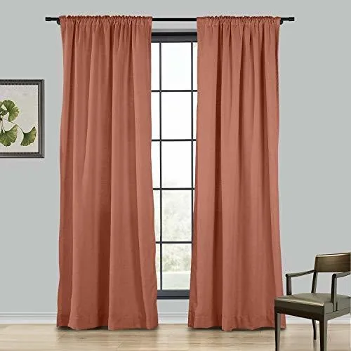 Dos Páginas Cortina De Lino, 102 Pulgadas De Largo N2stu