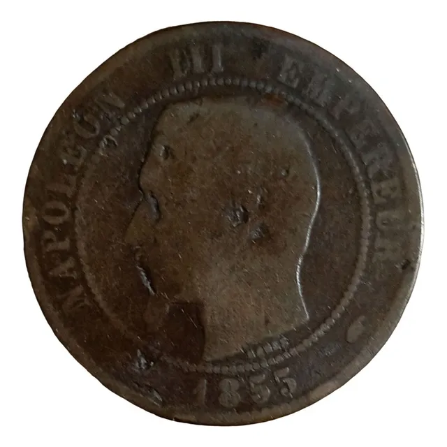 Moneda Francia 1855 A Napoleon I I I  2do Imperio