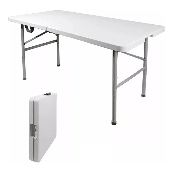Mesa Plegable 122 Cm Portafolio Plastico Jardin Eventos