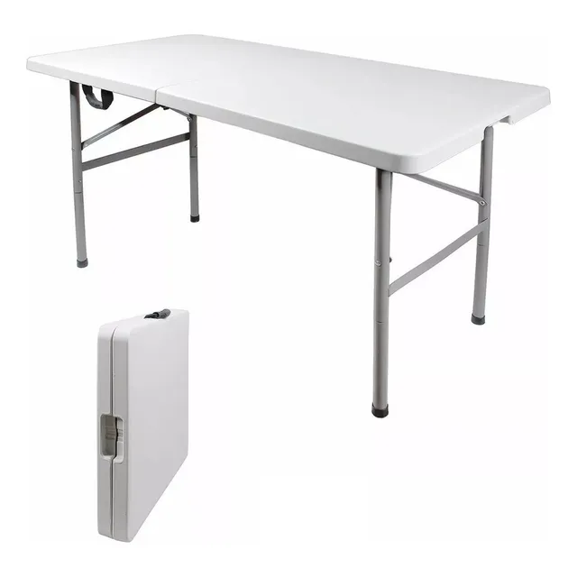 Mesa Plegable 122 Cm Portafolio Plastico Jardin Eventos