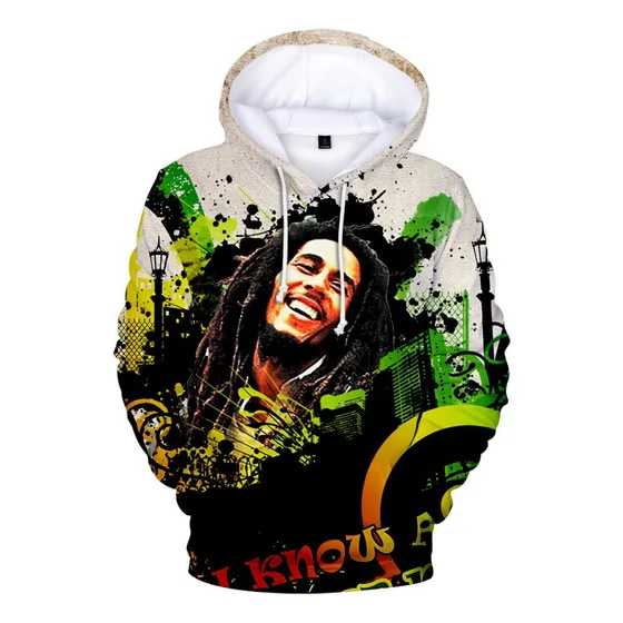 Uj Sudaderas Con Capucha 3d De Hip Hop Bob Marley Para
