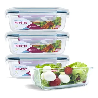 Conjunto 4 Pote Vidro Hermética Mantimentos Tampa 640ml Cor Azul Conjunto 4 Pote Vidro Hermética Mantimentos Tampa 640ml Cor Azul