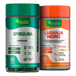 Kit Laranja Moro Morosil + Cromo + Spirulina Pura - Denavita Extrato De Laranja Moro Morosil E Spirulina Pura