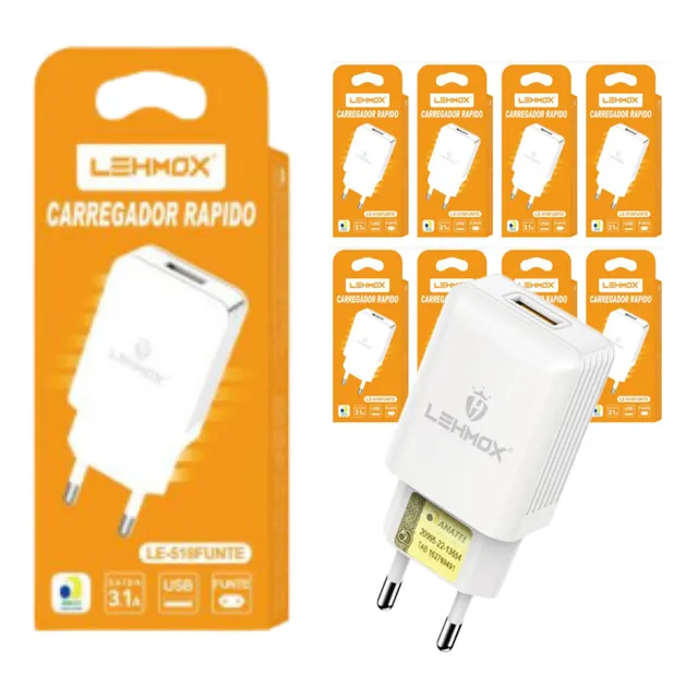 Kit 10 Fontes Carregador Celular Usb Rápido Atacado Revenda