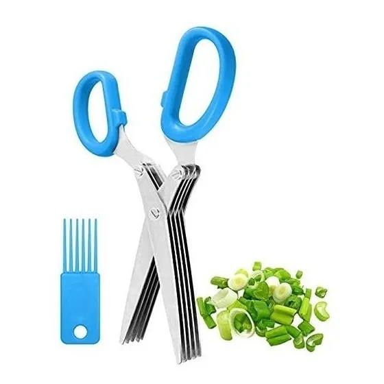 Tijera Para Cocina Verduras Hierbas Corte Múltiple 5 Hojas