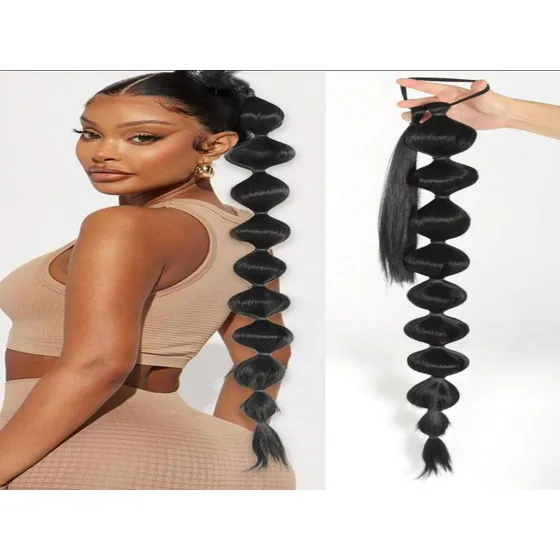 Moño Extensiones De Cabello Cola De Caballo Aladin Y Trenza