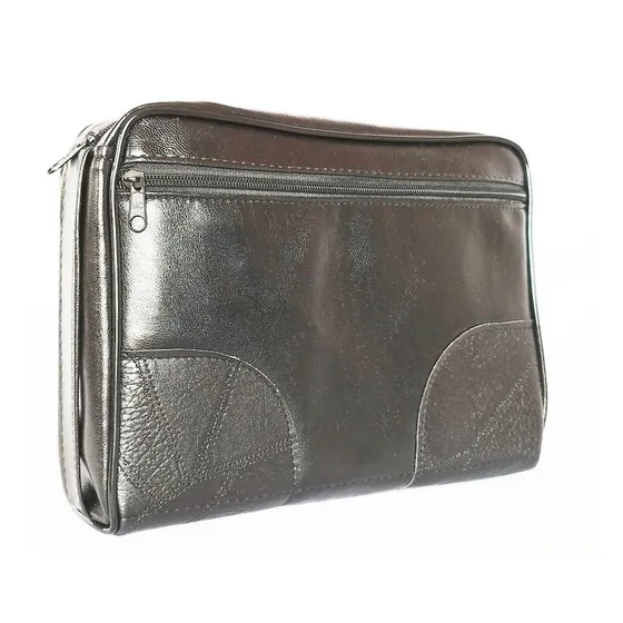 Pasta Bolsa Tradicional Modelo Gg Bíblia Hinário Ccb Cor Preto Liso C Costurado