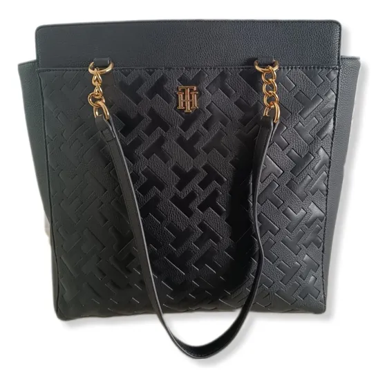 Tommy Hilfiger Bolsa De Mujer Tote Monogram Polivinil Negro
