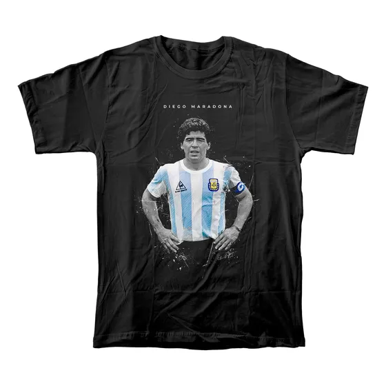 Camiseta Algodón Peinado Adulto De Futbolista Diego Maradona