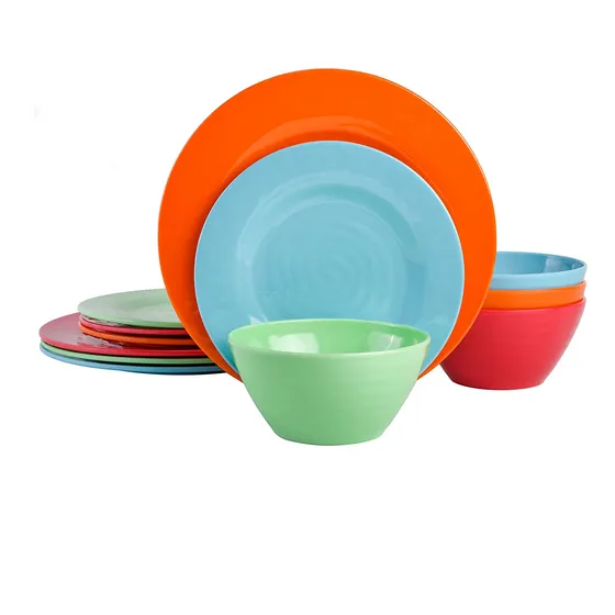 Vajilla De Melamina Gibson Home, Para 4 Personas, Rosa