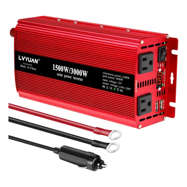 Inversor De Potencia Para Automóvil Lvyuan 1500w 12v A 110v