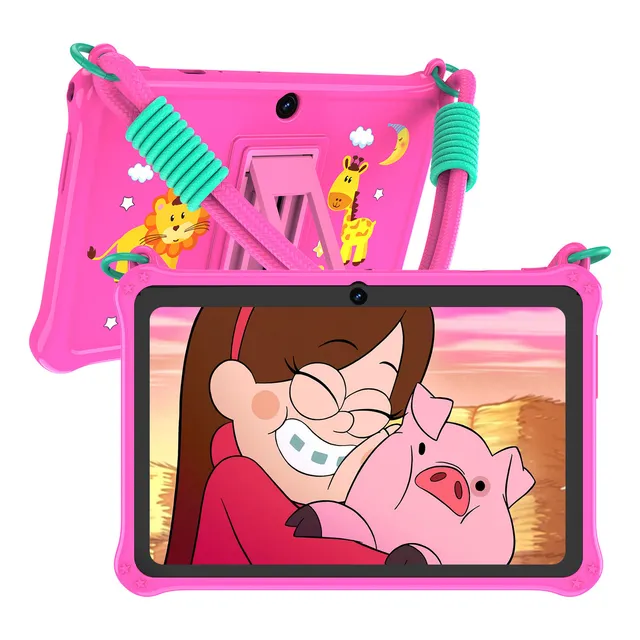 Tablet Para Niñas Pritom 7'' 32GB y 4GB de memoria RAM Android 13 Tableta Con Funda Color Rosa