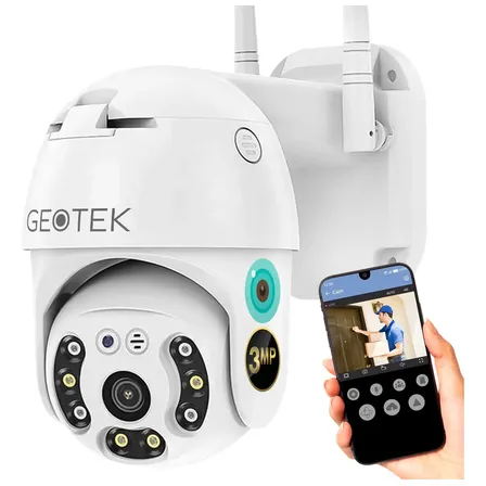 Camara Seguridad Geotek 3mp Ip Wifi Exterior Full Hd Domo Vision Nocturna Inteligente Deteccion Movimiento