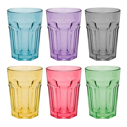 Jogo De Copos De Vidro Boston Colorido 450ml Casambiente Jogo De Copos De Vidro Boston Colorido 450ml Casambiente
