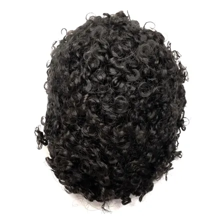 Prótese Capilar Crespa Cacheada 1b Micropele Castanho Escuro 20x25cm Fechado