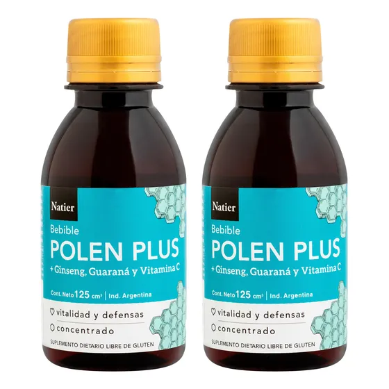 Natier Kit X2 Suplemento Polen Plus Bebible Vit C 125ml 3c