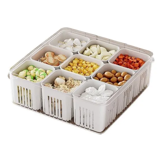 Contenedor Organizadores De Almacenamiento Para Frigorífico Color Blanco