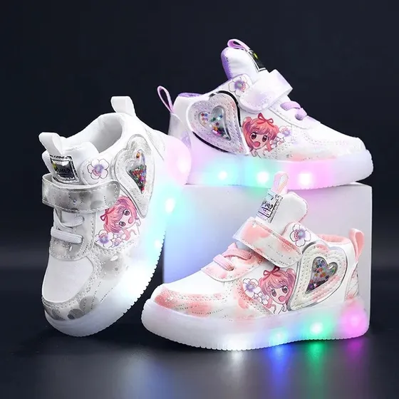 Zapatos De Niña Importados Con Luces Excelente Calidad