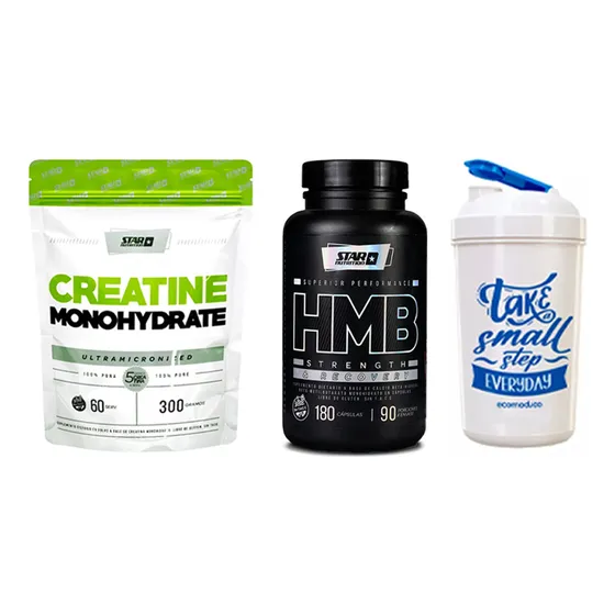 Star Nutrition Combo Creatina X300gr + Hmb X180 Caps + Shaker