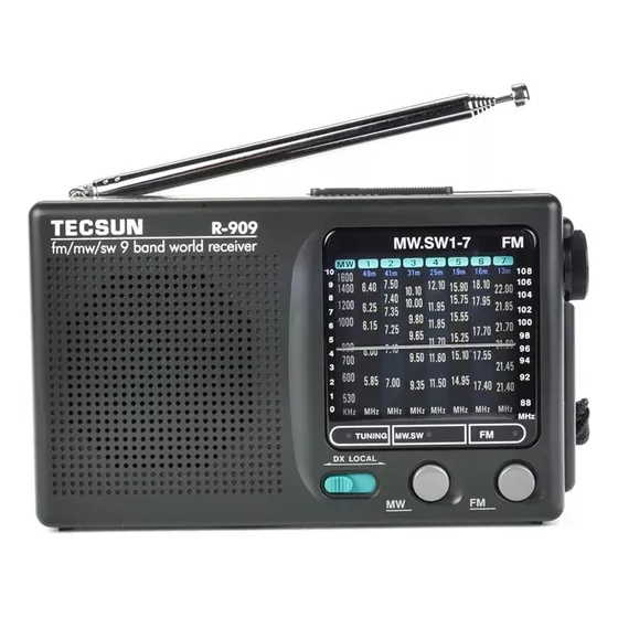 Rádio Portátil De Ondas Curtas Tecsun R-909 Am/fm/sw1-7 Worl