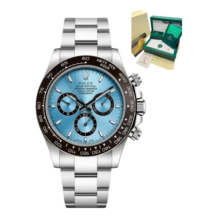 Relógio Rolex Daytona Automático Base Eta 3035 Ice Blue Aço