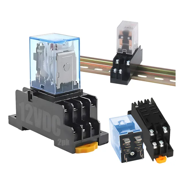 Relevador De 8 Pines 12vdc 24vdc 110vac 220vac Con Base 2pcs