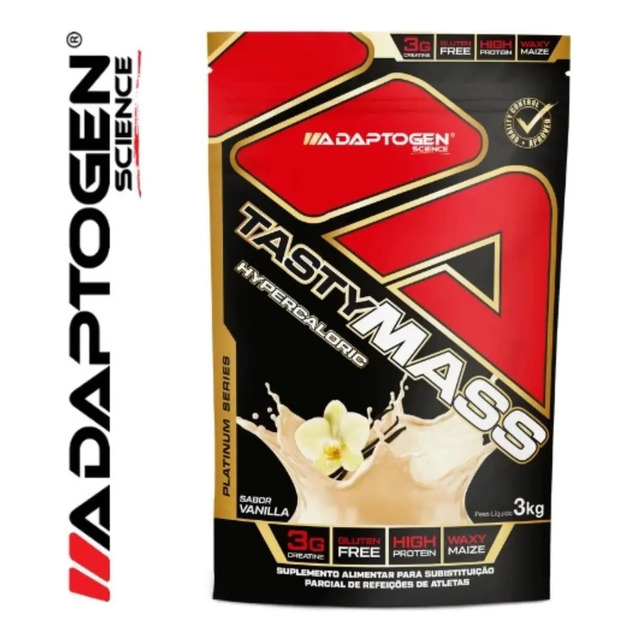 Suplemento Em Pó Tasty Mass Hipercalórico Adaptogen Science Sachê 3kg Sabor Baunilha Bauni... Suplemento Em Pó Tasty Mass Hipercalórico Adaptogen Science Sachê 3kg Sabor Baunilha Bauni...