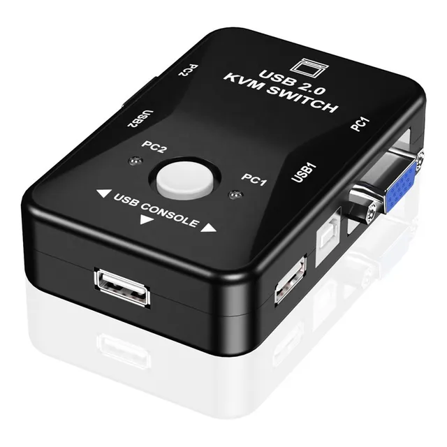 Switch Kvm Usb Vga 2 Puertos Teclado Mouse Monitor Impresora