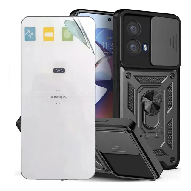 Funda Estuche Antichoque Reforzado + Protector De Pantalla Para Motorola (hidrogel O Vidrio Cerámico)