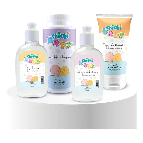 Colonia+ Aceite + Talco + Crema Antipañalitis Chichi Baby