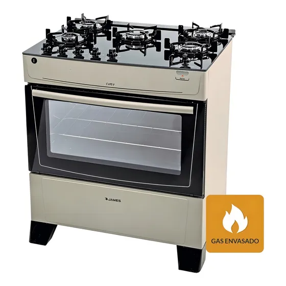 Cocina Supergás James 5 Hornallas Encendido Electronico Color Titanium