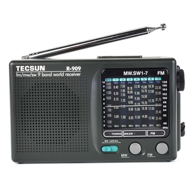 Radio De Onda Corta Tecsun R-909 Am/fm/sw1-7 Portátil