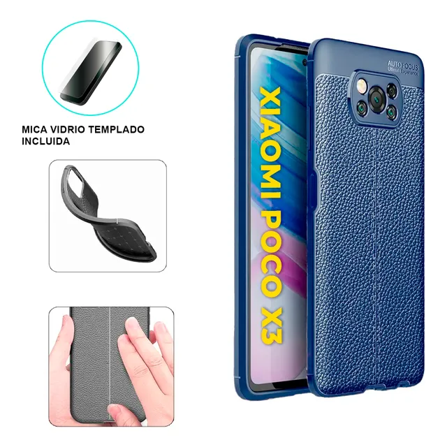 Funda Xiaomi Poco X3 Pro / X3 Nfc Tpu Leather Case + Mica Vidrio Templado