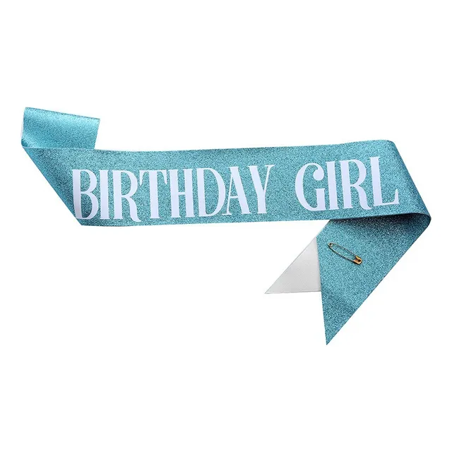 Banda Cumpleaños Escarchada Celeste Birthday Girl