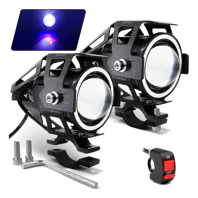 Faros Ojo Angel Led Luz Auxiliar U7 Lupa Demonio Moto 2pzas