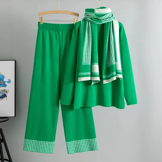 Conjunto 3 Piezas  Dama Rocco Unico Talle Modelo 33sp018 Verde Unico