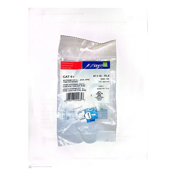 Jack Coupler Data Rj45 Cat6+ Leviton Azul