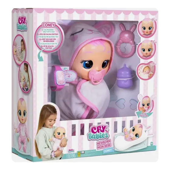 Bebés Llorones Newborn Coney Interactivo De Lujo Muñeca Puls