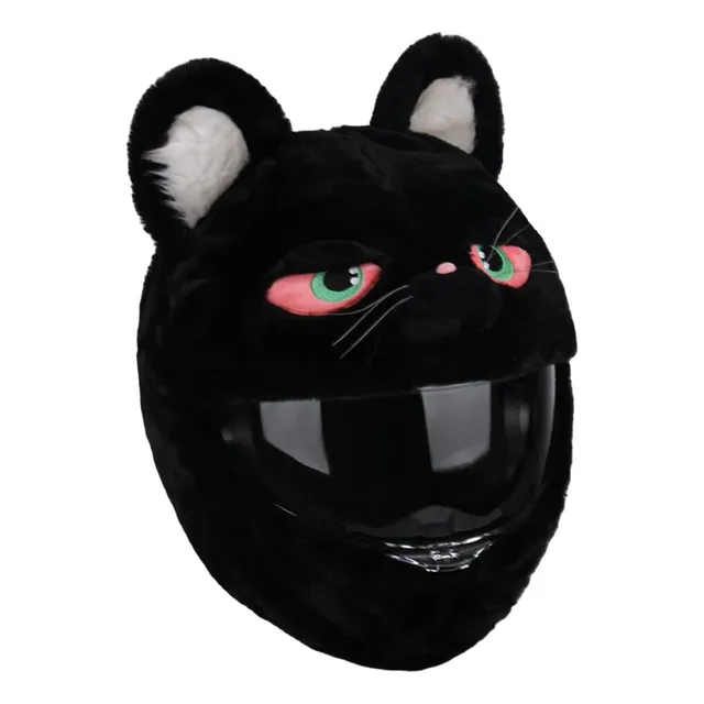 Car Funda De Casco De Moto Con Forma De Gato Negro Con