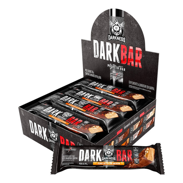 Dark Bar Darkness Snack Proteico Saudável - 8 Unidades Dark Bar Darkness Snack Proteico Saudável - 8 Unidades