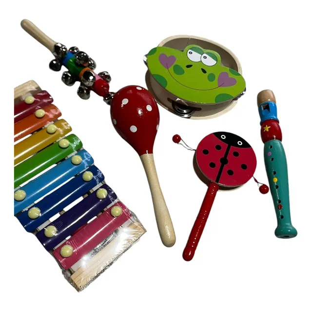 Kit Instrumentos Musicales Madera Estimulacion Bebes Niños