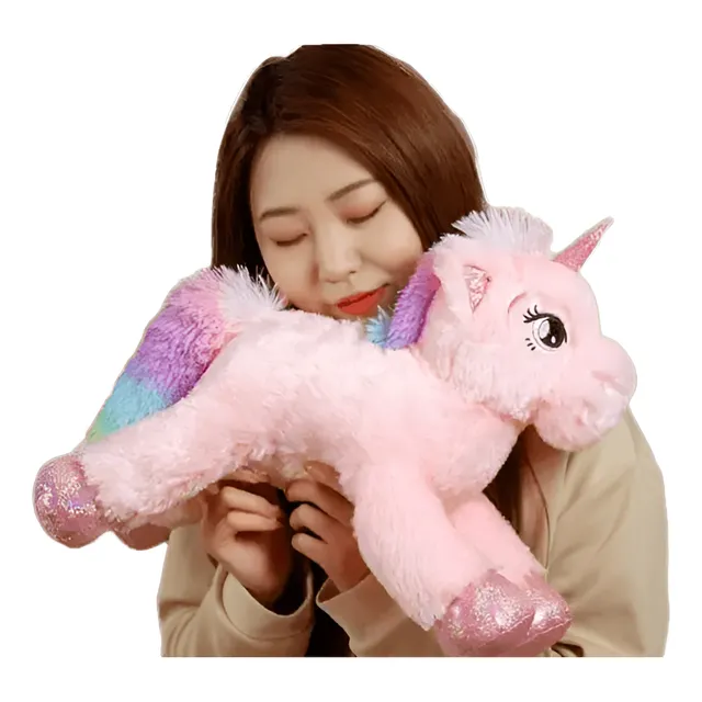 Peluche Unicornio Rosado De 40 Cm + Globo + Moño