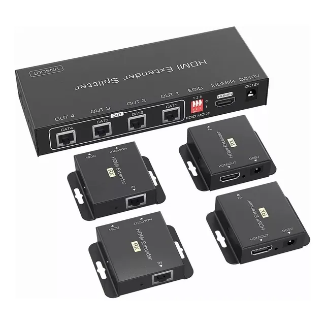 Splitter Extensor Hdmi Divisor Adaptador 1x4 Utp 50m 1080p