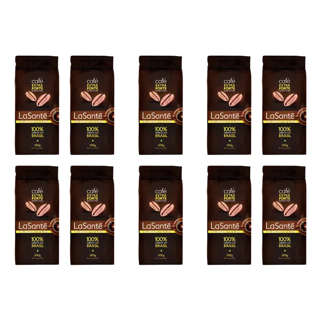 Café La Santé Extra Forte Torrado E Moído 500gr Kit 10 Unid