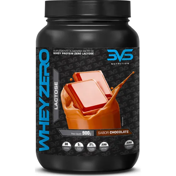 100% Pure Whey Zero Lactose Pote 900g 3vs Nutrition - Sabor Chocolate