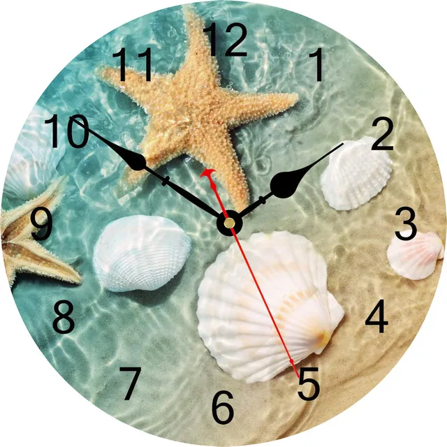 Taheat Reloj Pared Estrella Mar Costera 8  Decorativo Tictac