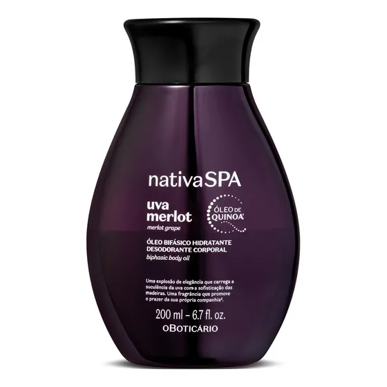 O Boticário Nativa Spa Óleo Corporal Uva Merlot 200ml