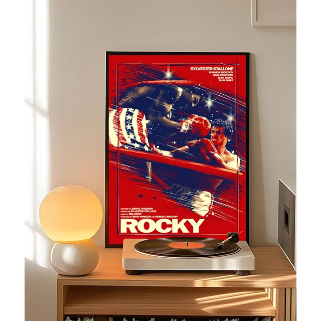 Cuadro Negro 33x48cm Tpx Rocky Balboa - Sylvester Stallone