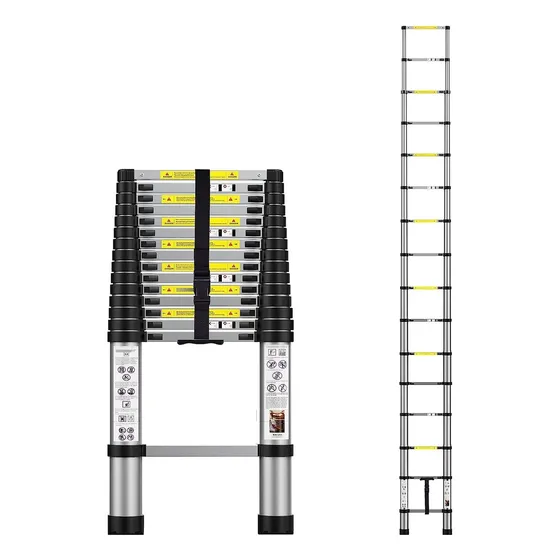 Escalera Telescópica De Extensión De 15.5 Pies, Escaleras Te